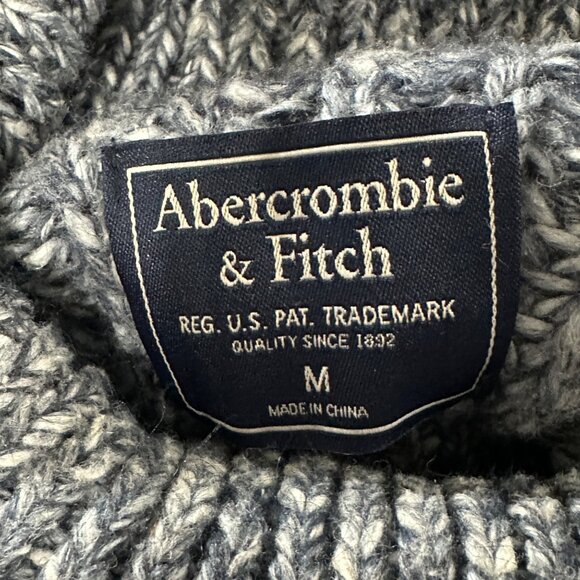 Abercrombie & Fitch size M gray variegated long sleeve turtleneck sweater - Picture 4 of 9